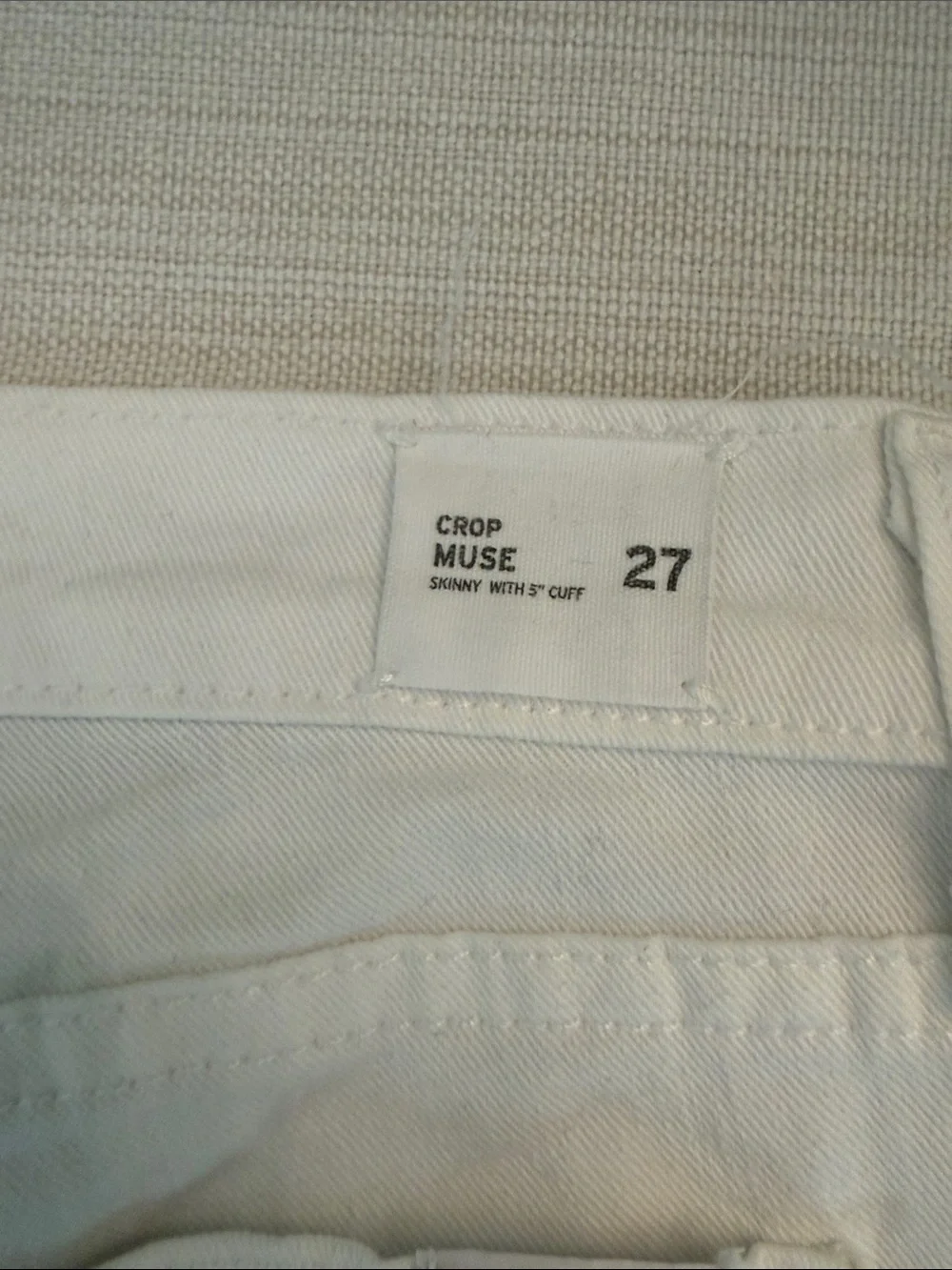 Hudson Jeans White Cropped Ankle Denim